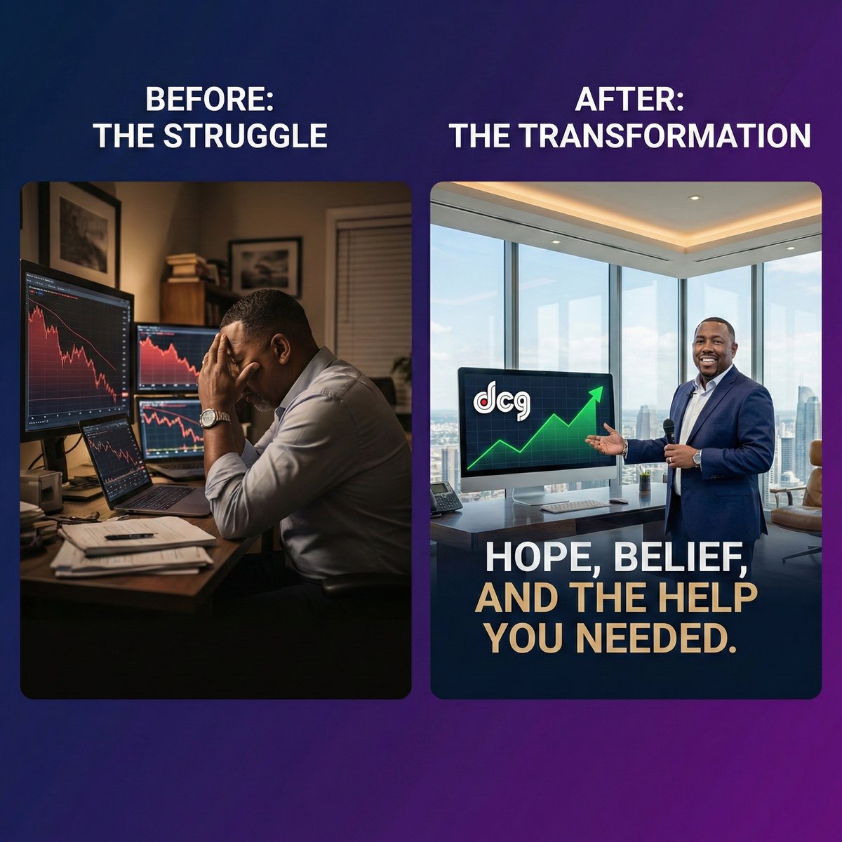 Before: Gambling, Guessing & Grinding - After: Clarity, Confidence & Cash Flow